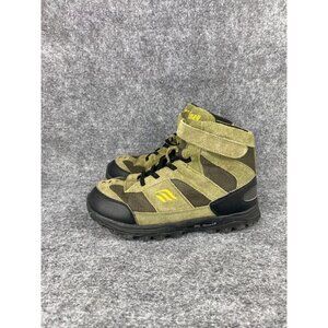 Apis Mt Emey Hiking Boot Youth 4 Green Mid Ankle Adjustable Strap Laces 3305-7H